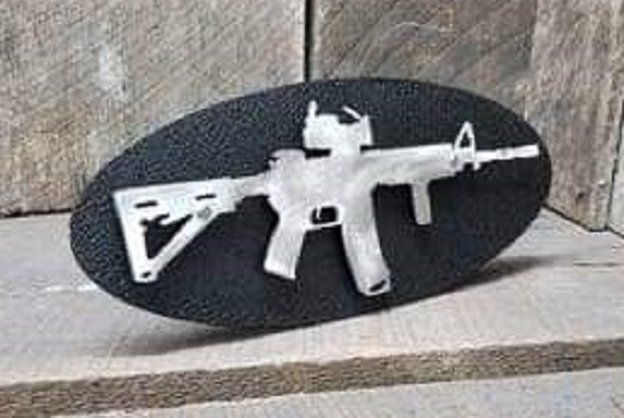 "M16 Rifle" Custom Receiver Hitch Cover Plug - Click Image to Close